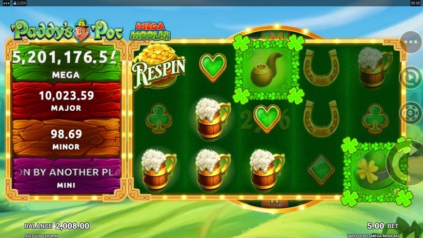 Paddy’s Pot Mega Moolah slot screen 2
