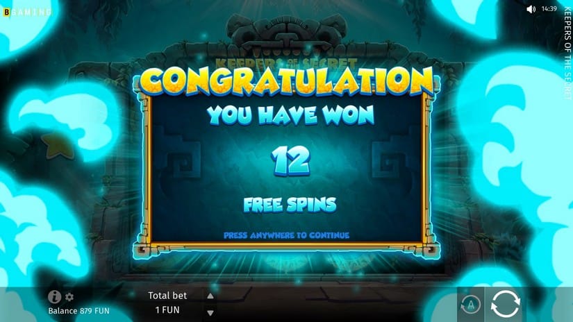 Keepers of the Secret slot screen 3