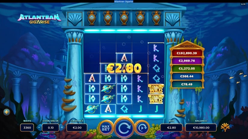 Atlantean Gigarise slot screen 2