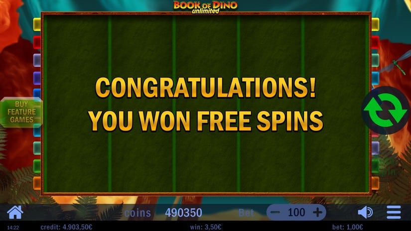 Book of Dino slot screen 5