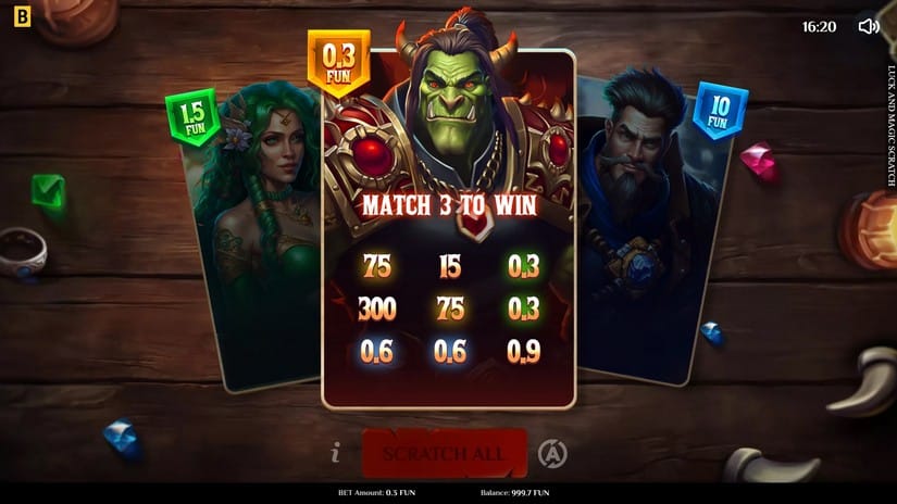 Luck & Magic Scratch slot screen 2