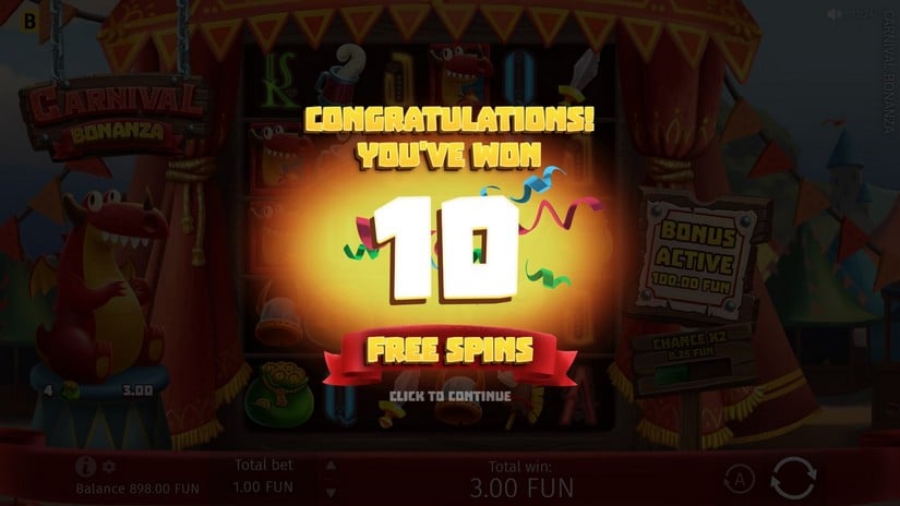 Carnival Bonanza slot screen 2