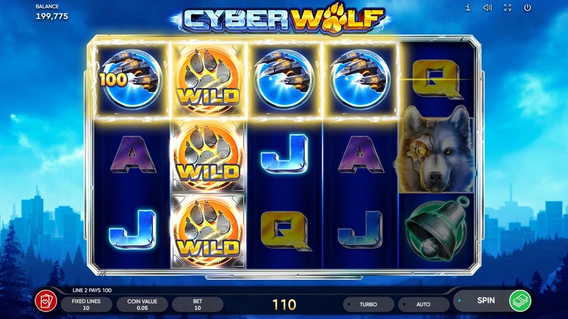 Cyber Wolf slot screen 2