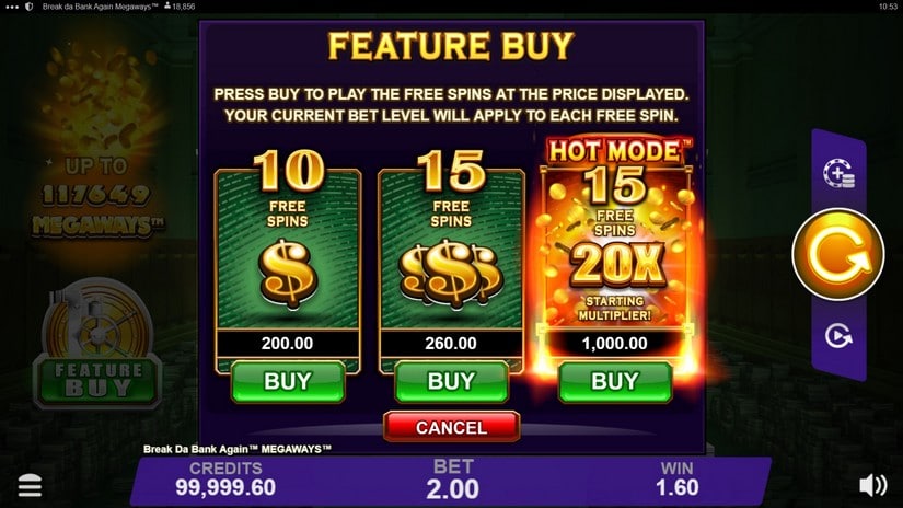 Break Da Bank Again Megaways slot screen 3