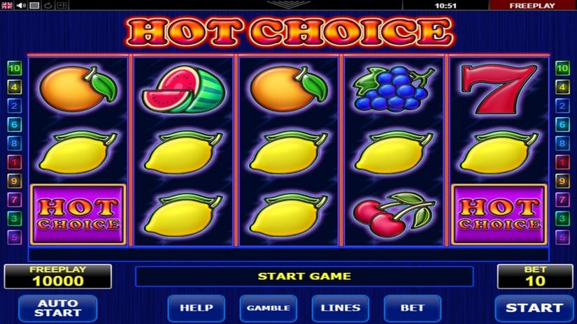 Hot Choice slot screen 1