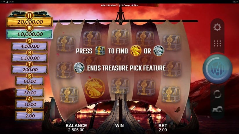 11 Coins of Fire slot screen 4