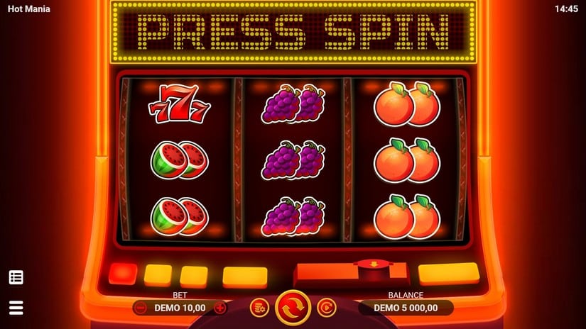 Hot Mania slot screen 1