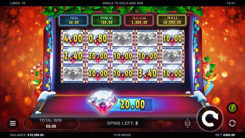 Jingle 7s Hold and Win slot screen 2