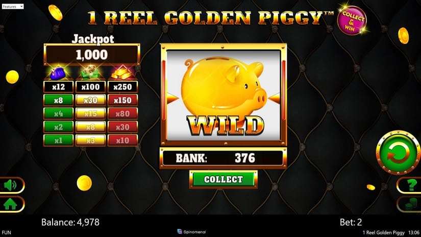 1 Reel Golden Piggy slot screen 2