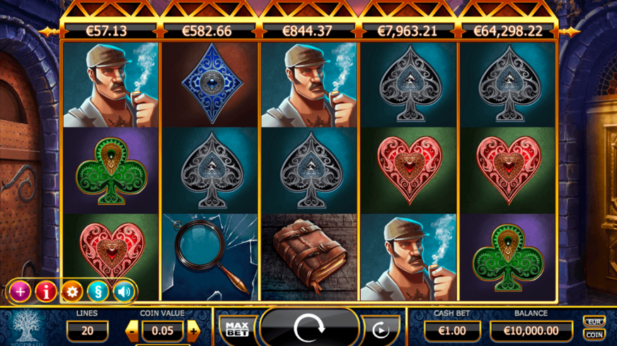 Holmes & the Stolen Stones slot screen 1