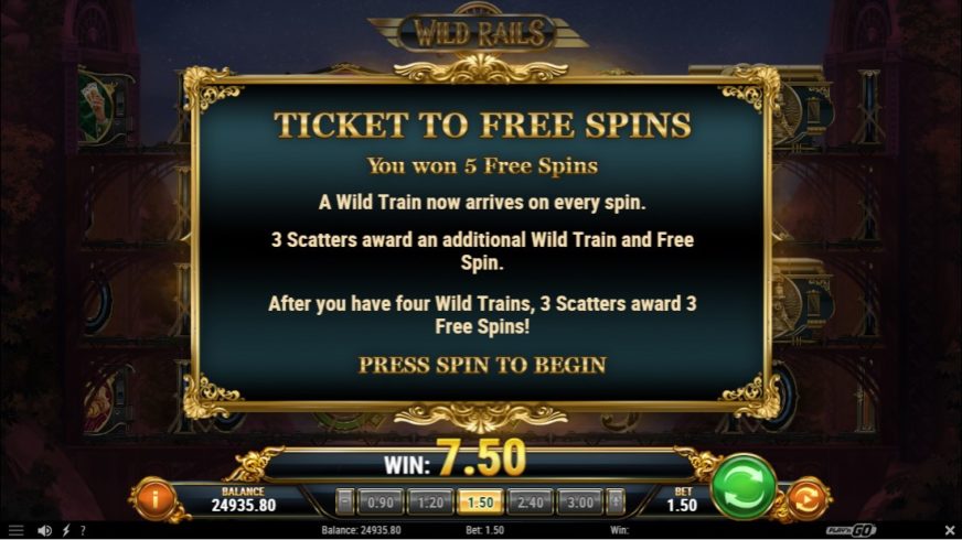 Wild Rails slot screen 5