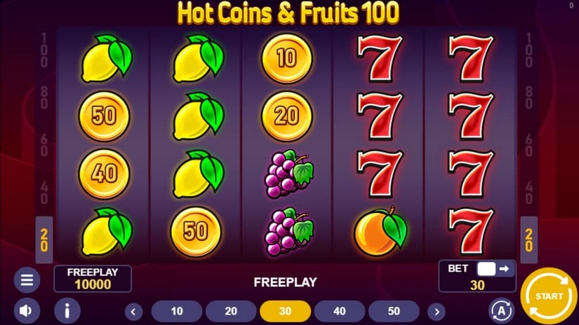 Hot Coins & Fruits 100 slot screen 1