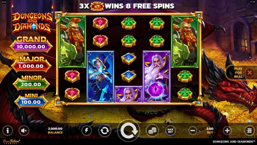 Dungeons and Diamonds slot screen 1