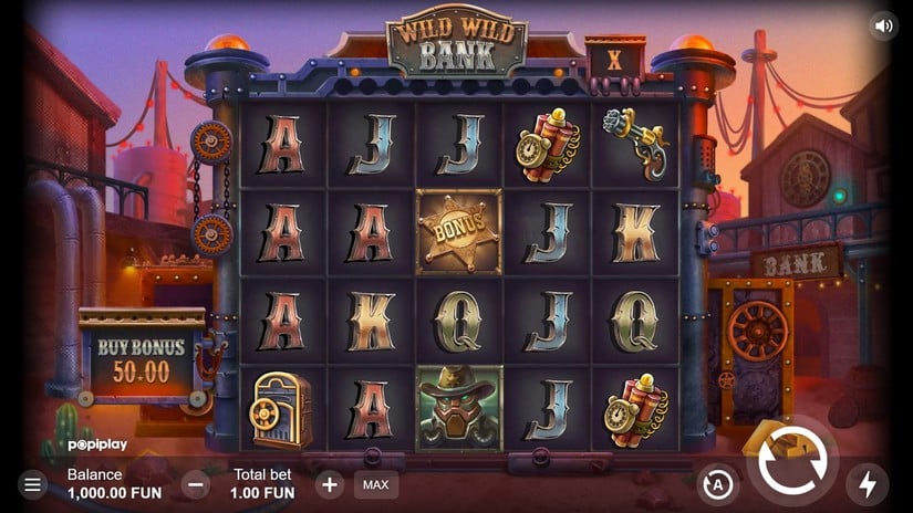 Wild Wild Bank slot screen 1