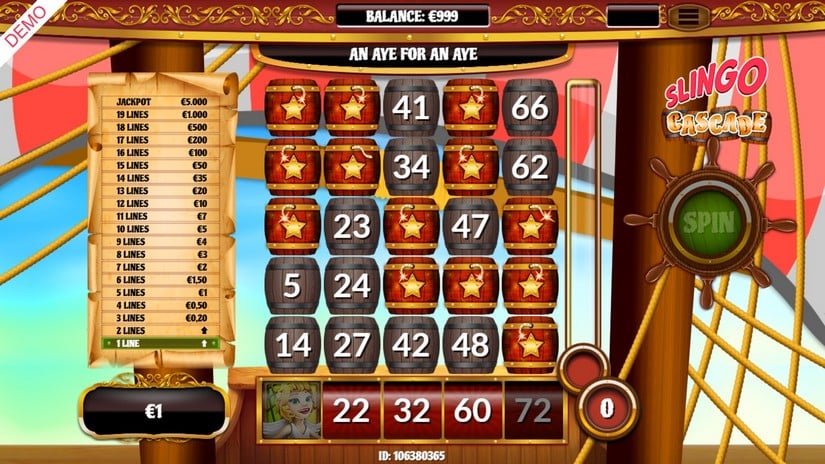 Slingo Cascade slot screen 3