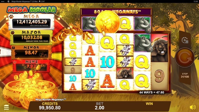 Mega Moolah Megaways slot screen 3