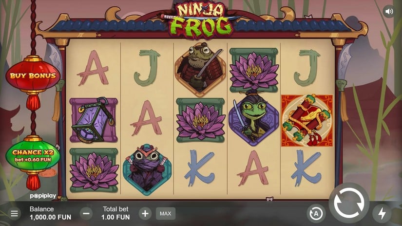 Ninja Frog slot screen 1