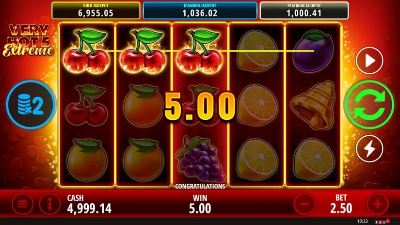 Very Hot 5 Extreme slot screen 2
