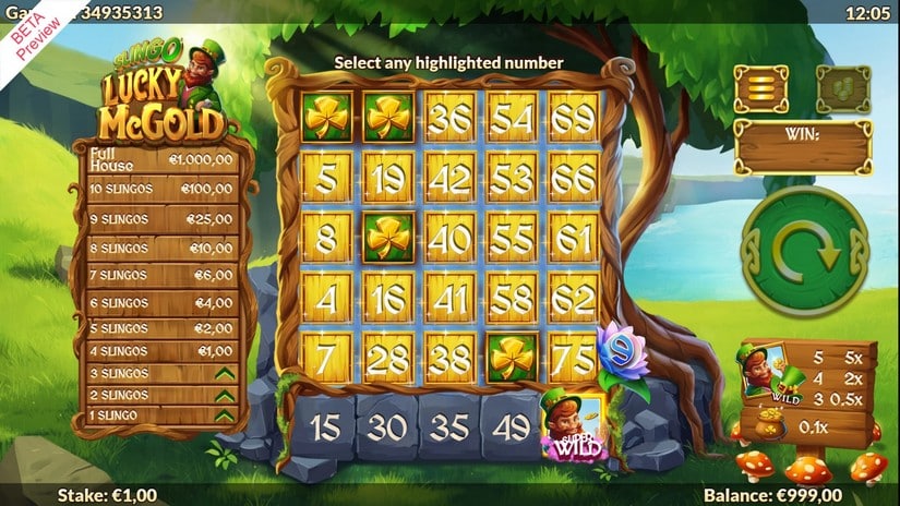 Slingo Lucky McGold slot screen 2
