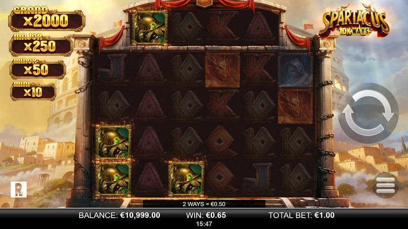 Spartacus 10K Ways slot screen 2