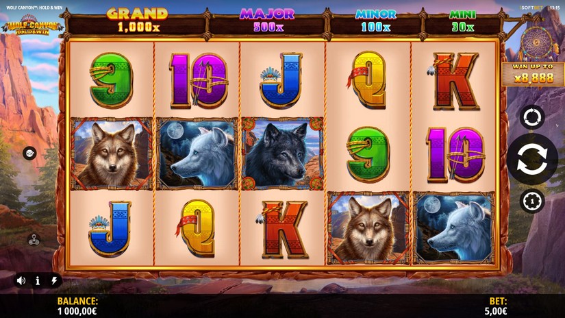 Wolf Canyon Hold & Win slot screen 1