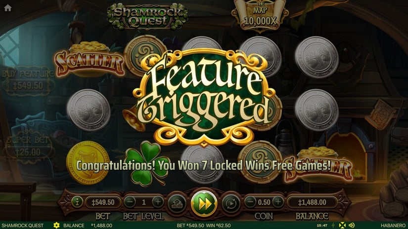 Shamrock Quest slot screen 3
