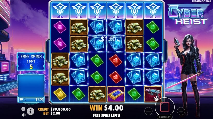 Cyber Heist slot screen 4