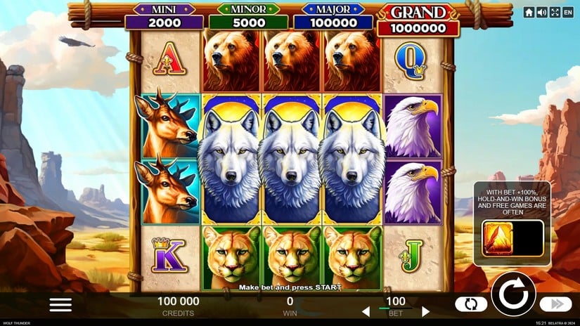 Wolf Thunder slot screen 1