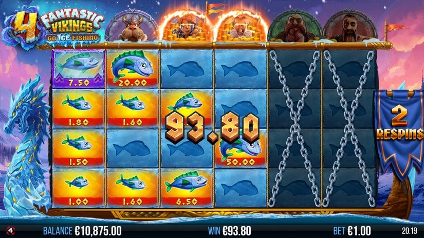 4 Fantastic Vikings Go Ice Fishing slot screen 3