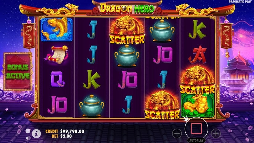Dragon Hero slot screen 2