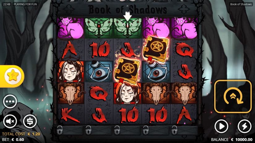 Book of Shadows slot screen 1