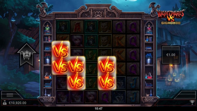 Nightmares VS GigaBlox slot screen 2