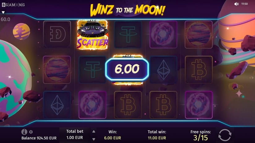 Winz to the Moon slot screen 5