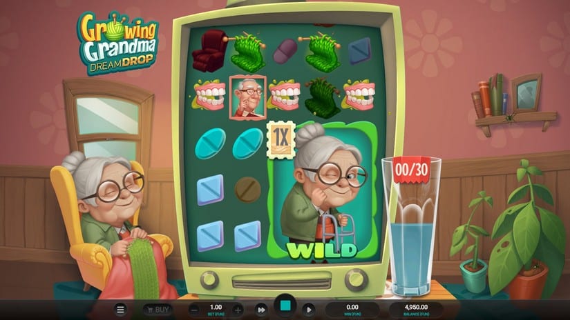 Growing Grandma Dream Drop slot screen 2