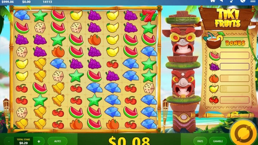 Tiki Fruits slot screen 2
