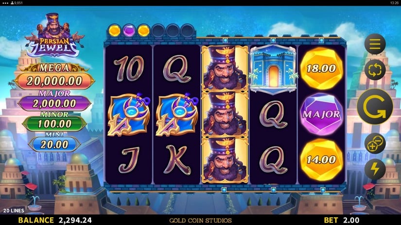 Persian Jewels slot screen 1