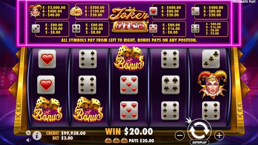 Joker’s Jewels Dice slot screen 4