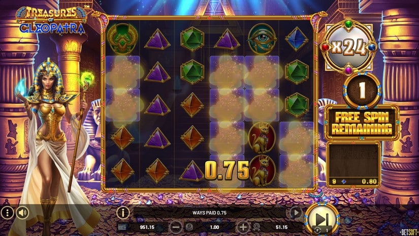 Treasures of Cleopatra slot screen 5