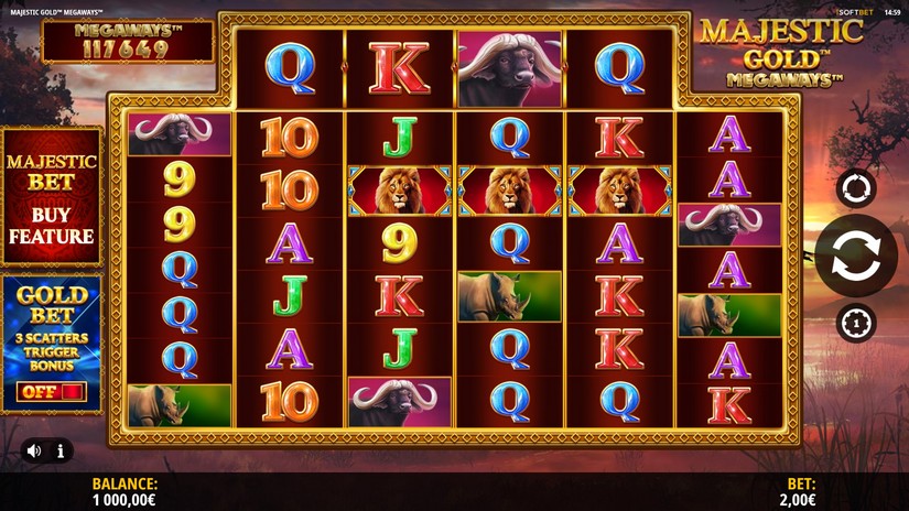 Majestic Gold Megaways slot screen 1
