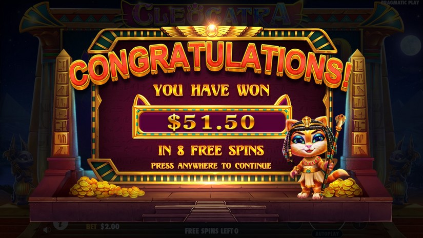 Cleocatra slot screen 6