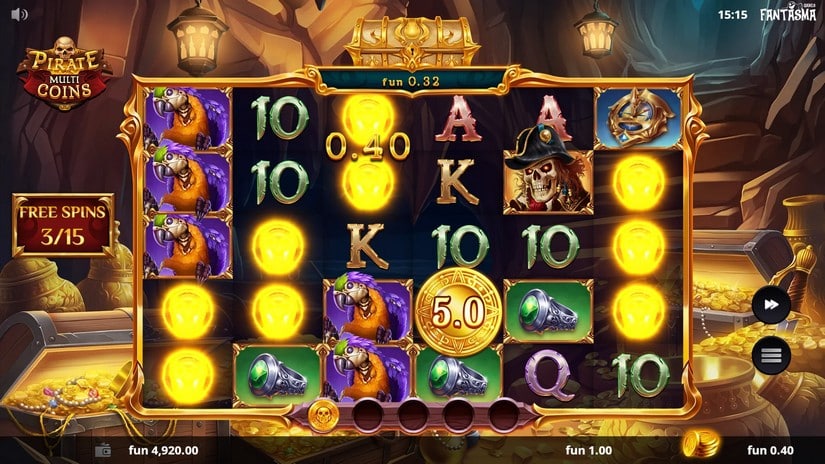 Pirate Multi Coins slot screen 3