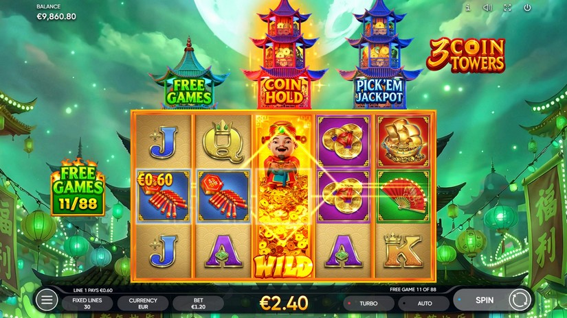 3 Coin Towers slot screen 5