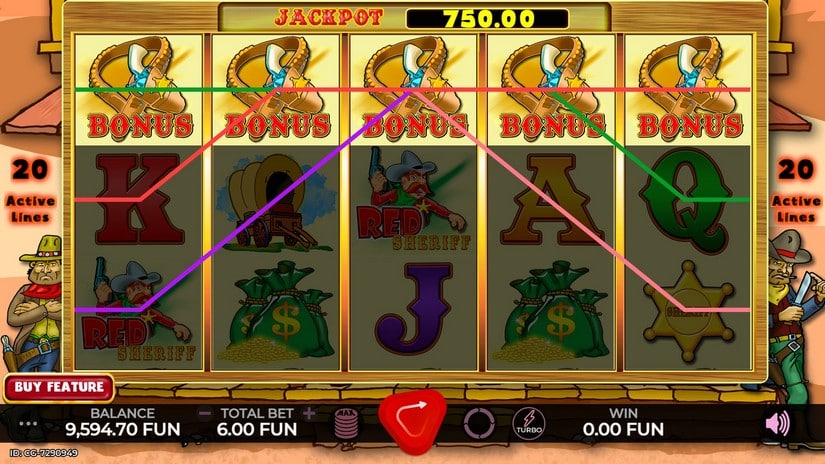 Red Sheriff slot screen 4