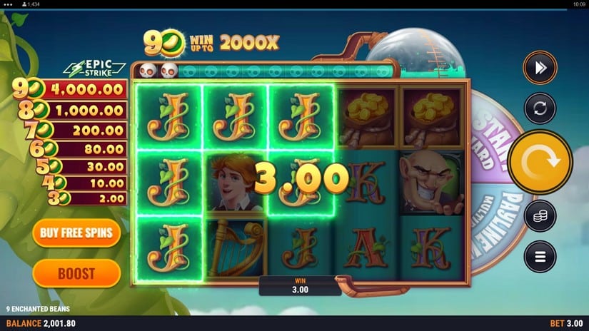 9 Enchanted Beans slot screen 3