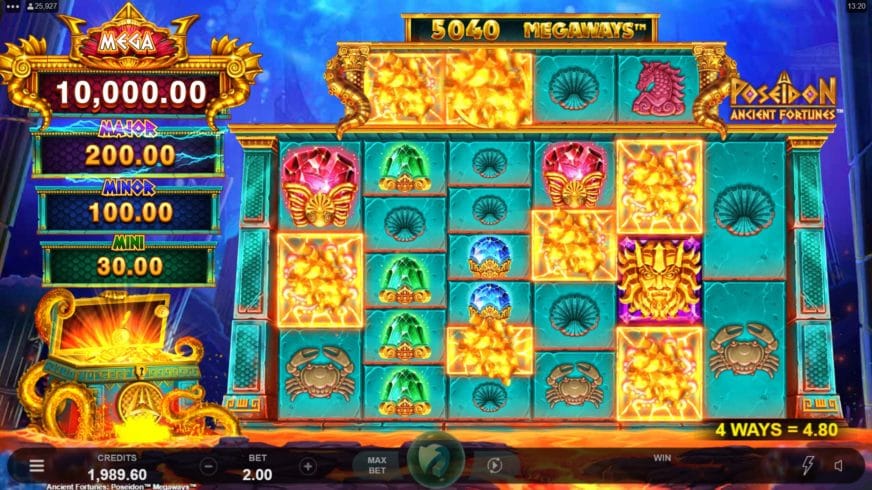 Ancient Fortunes Poseidon Megaways slot screen 3