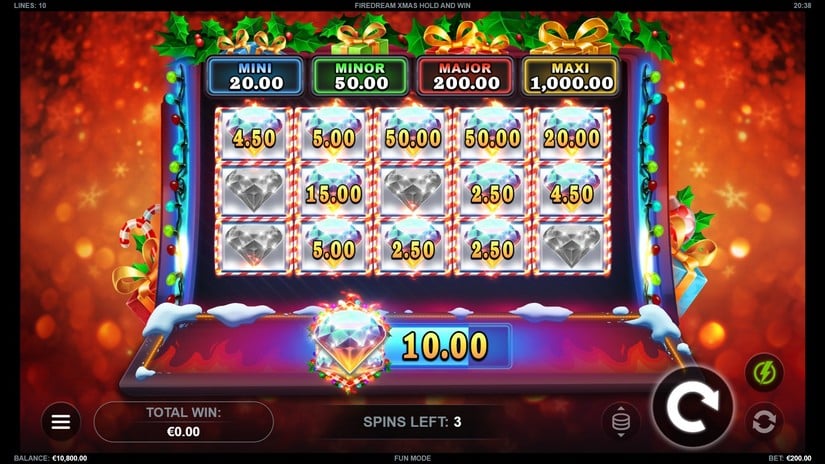 Firedream Xmas Hold and Win slot screen 4