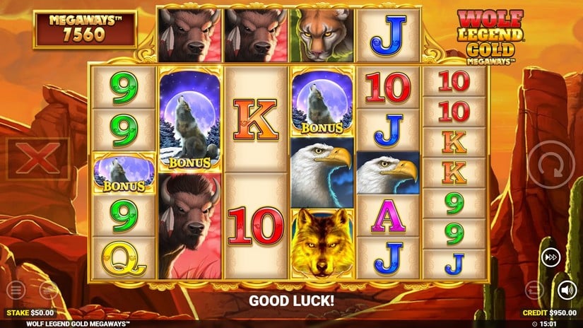 Wolf Legend Gold Megaways slot screen 2