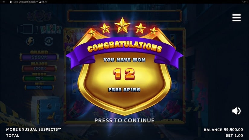 More Unusual Suspects slot screen 4