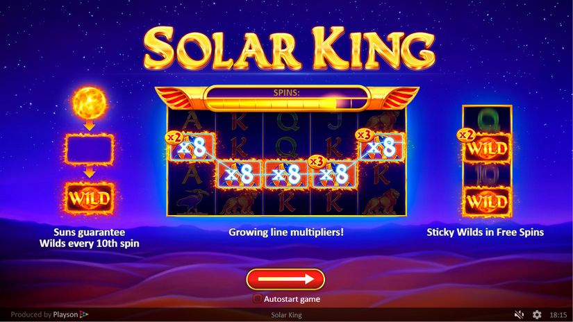 Solar King slot screen 2