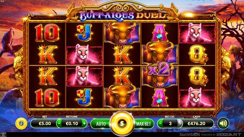 Buffaloes Duel slot screen 2